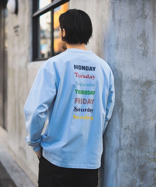 B:MING by BEAMS(ビーミングバイビームス)の「B:MING by BEAMS / ウィーク プリント クルーネック ロング Tシャツ(Tシャツ/カットソー・メンズ・サックスブルー/ベージュ/オフホワイト・LARGE/MEDIUM/SMALL/X-LARGE)」の12枚目の写真