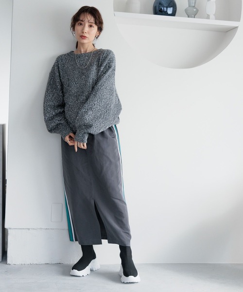 LEPSIM(レプシィム)の「ラインスカート 987466(スカート・レディース・ネイビー/チャコールグレー/アイボリー・FREE)」の16枚目の写真