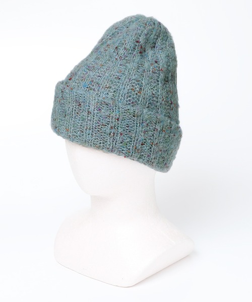 14+（イチヨンプラス）の「ブークレリブ編みニット（ニットキャップ/ビーニー・レディース・ブラック/ベージュ/イエロー/グレー/レッド/サーモンピンク/グレー系2/パープル・FREE/KIDS FREE）」の3枚目の写真