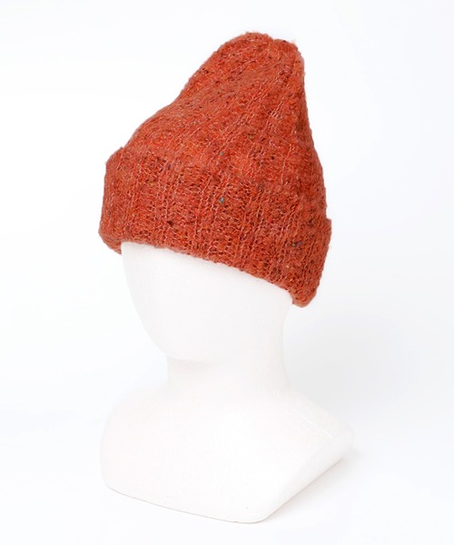 14+（イチヨンプラス）の「ブークレリブ編みニット（ニットキャップ/ビーニー・レディース・ブラック/ベージュ/イエロー/グレー/レッド/サーモンピンク/グレー系2/パープル・FREE/KIDS FREE）」の8枚目の写真