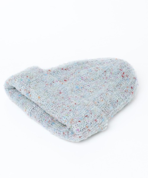 14+（イチヨンプラス）の「ブークレリブ編みニット（ニットキャップ/ビーニー・レディース・ブラック/ベージュ/イエロー/グレー/レッド/サーモンピンク/グレー系2/パープル・FREE/KIDS FREE）」の14枚目の写真