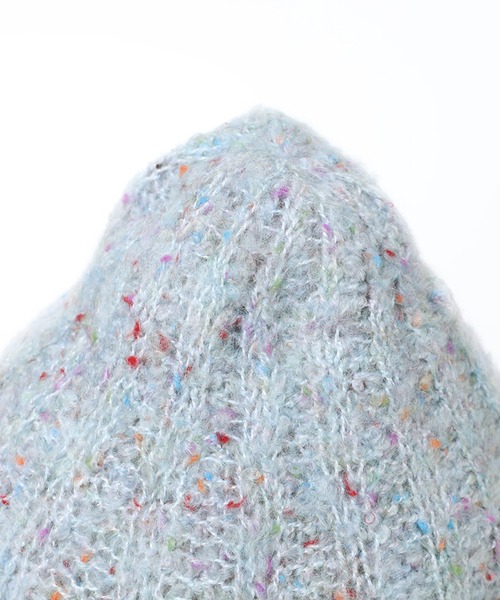 14+（イチヨンプラス）の「ブークレリブ編みニット（ニットキャップ/ビーニー・レディース・ブラック/ベージュ/イエロー/グレー/レッド/サーモンピンク/グレー系2/パープル・FREE/KIDS FREE）」の13枚目の写真