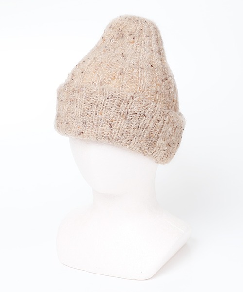 14+（イチヨンプラス）の「ブークレリブ編みニット（ニットキャップ/ビーニー・レディース・ブラック/ベージュ/イエロー/グレー/レッド/サーモンピンク/グレー系2/パープル・FREE/KIDS FREE）」の21枚目の写真