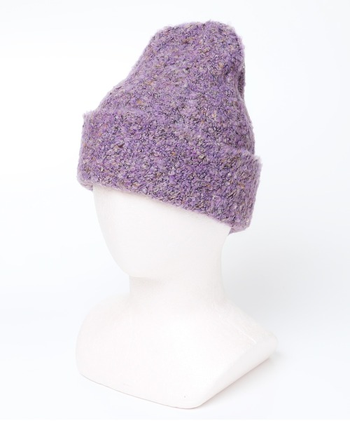 14+（イチヨンプラス）の「ブークレリブ編みニット（ニットキャップ/ビーニー・レディース・ブラック/ベージュ/イエロー/グレー/レッド/サーモンピンク/グレー系2/パープル・FREE/KIDS FREE）」の22枚目の写真