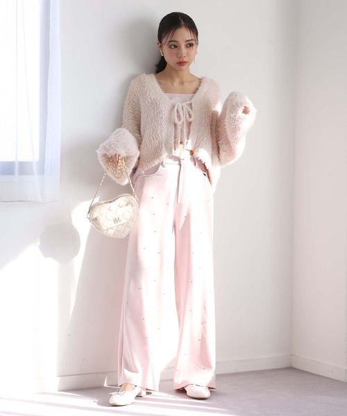 one after another NICE CLAUP(ワンアフターアナザーナイスクラップ)の「ハートスタッズデニム(デニムパンツ・レディース・ネイビー/ピンク/ブルー・SMALL/MEDIUM)」の10枚目の写真