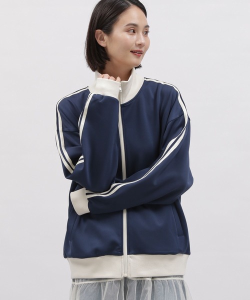 LAKOLE（ラコレ）の「トラックジャケット（スウェット・レディース・アイボリー/ネイビー・MEDIUM/SMALL）」の2枚目の写真