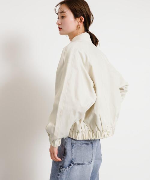 SENSE OF PLACE by URBAN RESEARCH（センスオブプレイスバイアーバンリサーチ）の「シャイニージップブルゾン（ブルゾン・レディース・イエロー/ネイビー/オフホワイト・ONE）」の4枚目の写真