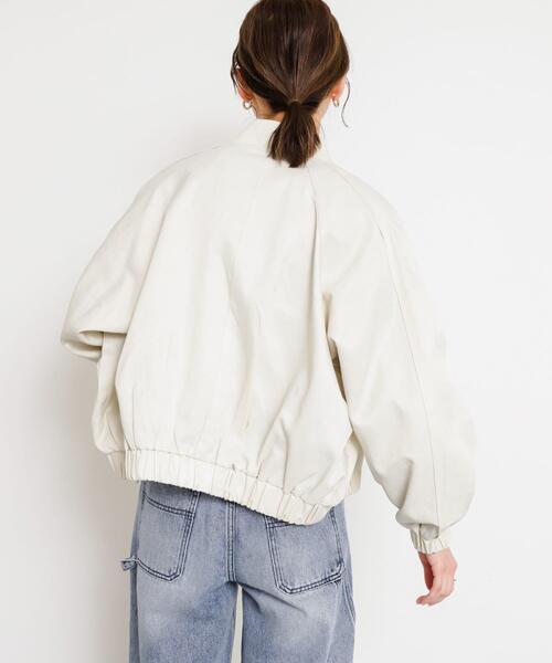 SENSE OF PLACE by URBAN RESEARCH（センスオブプレイスバイアーバンリサーチ）の「シャイニージップブルゾン（ブルゾン・レディース・イエロー/ネイビー/オフホワイト・ONE）」の5枚目の写真