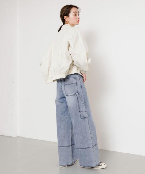 SENSE OF PLACE by URBAN RESEARCH（センスオブプレイスバイアーバンリサーチ）の「シャイニージップブルゾン（ブルゾン・レディース・イエロー/ネイビー/オフホワイト・ONE）」の7枚目の写真