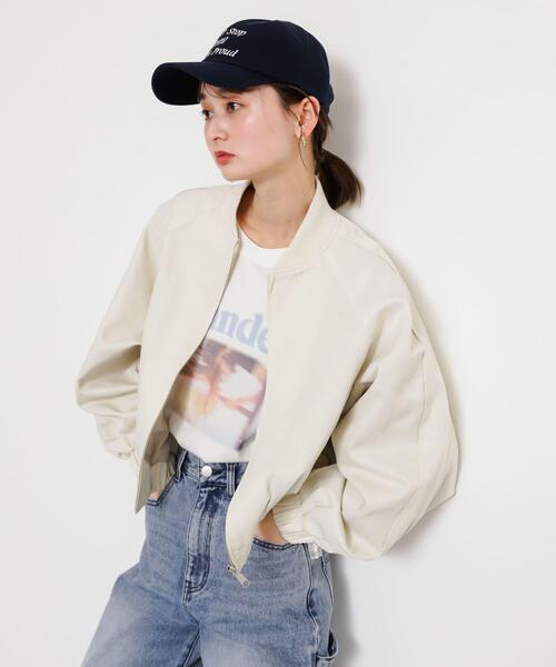 SENSE OF PLACE by URBAN RESEARCH（センスオブプレイスバイアーバンリサーチ）の「シャイニージップブルゾン（ブルゾン・レディース・イエロー/ネイビー/オフホワイト・ONE）」の8枚目の写真