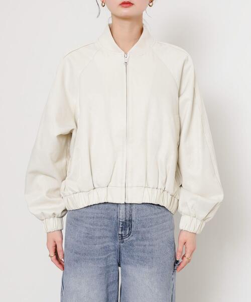 SENSE OF PLACE by URBAN RESEARCH（センスオブプレイスバイアーバンリサーチ）の「シャイニージップブルゾン（ブルゾン・レディース・イエロー/ネイビー/オフホワイト・ONE）」の9枚目の写真