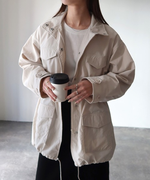 Riberry(リベリー)の「スタンドカラードロストミリタリージャケット(ミリタリージャケット・レディース・カーキ/アイボリー/ブラック・MEDIUM)」の8枚目の写真