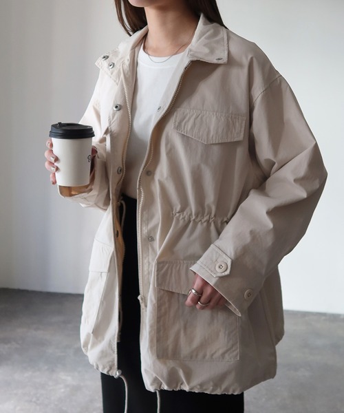 Riberry(リベリー)の「スタンドカラードロストミリタリージャケット(ミリタリージャケット・レディース・カーキ/アイボリー/ブラック・MEDIUM)」の7枚目の写真