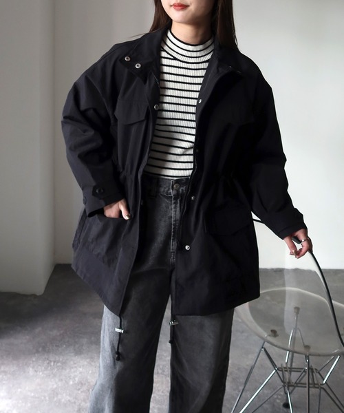 Riberry(リベリー)の「スタンドカラードロストミリタリージャケット(ミリタリージャケット・レディース・カーキ/アイボリー/ブラック・MEDIUM)」の15枚目の写真