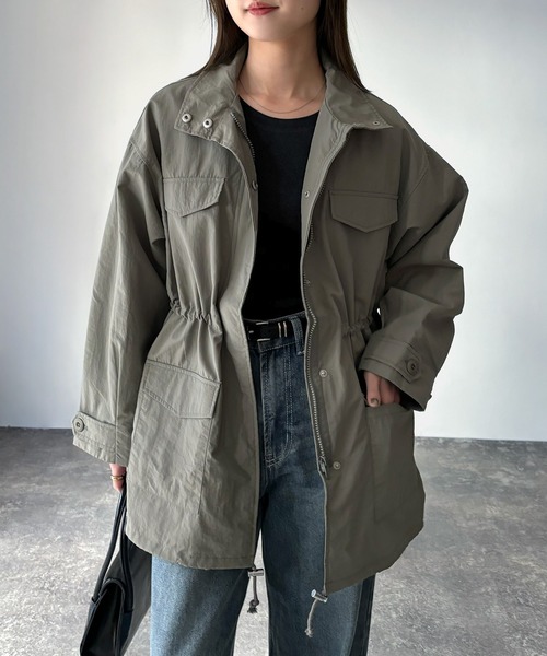 Riberry(リベリー)の「スタンドカラードロストミリタリージャケット(ミリタリージャケット・レディース・カーキ/アイボリー/ブラック・MEDIUM)」の9枚目の写真