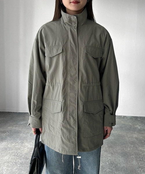 Riberry(リベリー)の「スタンドカラードロストミリタリージャケット(ミリタリージャケット・レディース・カーキ/アイボリー/ブラック・MEDIUM)」の10枚目の写真