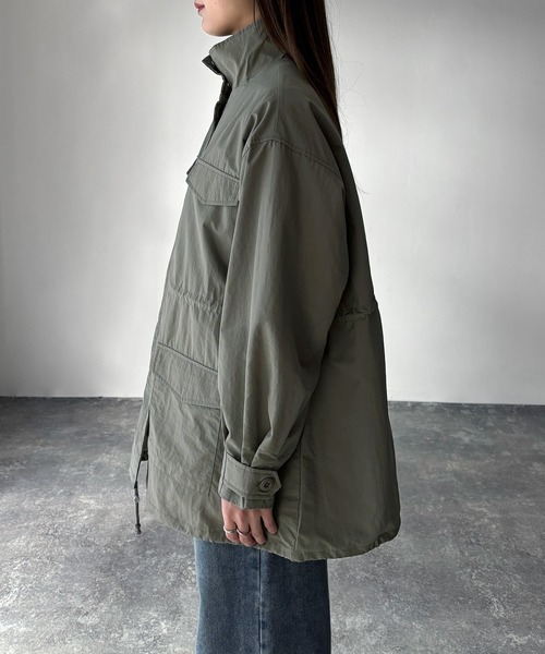 Riberry(リベリー)の「スタンドカラードロストミリタリージャケット(ミリタリージャケット・レディース・カーキ/アイボリー/ブラック・MEDIUM)」の14枚目の写真