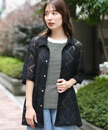 チチカカ（チチカカ）の「透かし編み半袖シャツ【ユニセックス】（シャツ/ブラウス・メンズ）」
