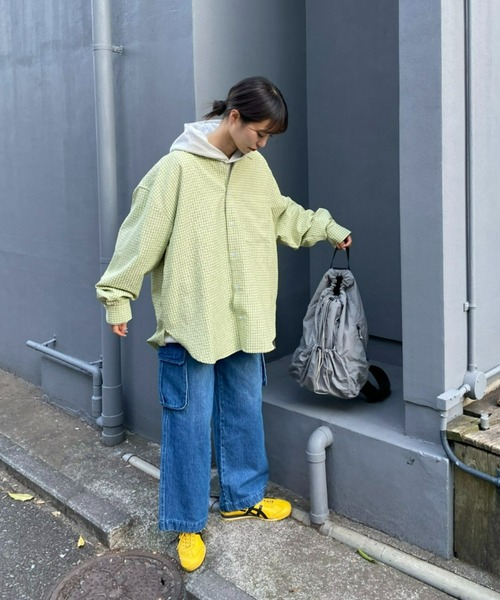 CIAOPANIC TYPY(チャオパニックティピー)の「ルーズシルエットチェックシャツ(シャツ/ブラウス・メンズ・ブラック/ベージュ/ネイビー/ブラウン/ブルー/グリーン/レッド/オフホワイト/ライム/サックスブルー/グレー/モカ/マスタード・SMALL/MEDIUM/LARGE/X-LARGE)」の19枚目の写真