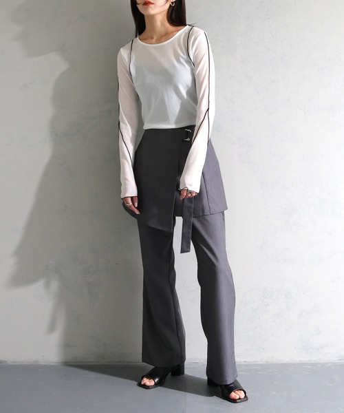 cheriella（シェリエラ）の「【cheriella】WEB限定ラインメロートップス WEB LIMITED LINE MERROW TOPS（Tシャツ/カットソー・レディース・ブラック/チャコールグレー/グレー/オフホワイト・M）」の19枚目の写真