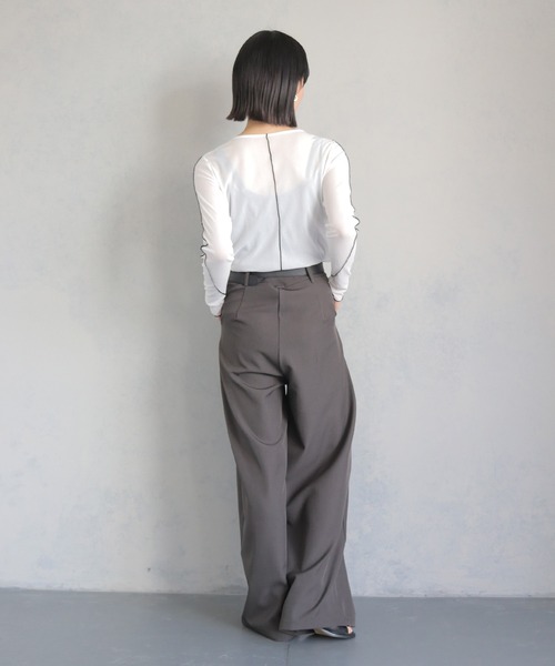 cheriella（シェリエラ）の「【cheriella】WEB限定ラインメロートップス WEB LIMITED LINE MERROW TOPS（Tシャツ/カットソー・レディース・ブラック/チャコールグレー/グレー/オフホワイト・M）」の14枚目の写真