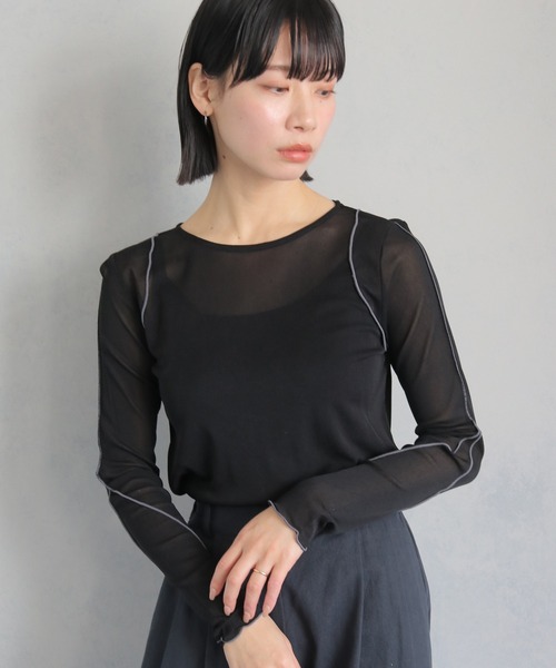 cheriella（シェリエラ）の「【cheriella】WEB限定ラインメロートップス WEB LIMITED LINE MERROW TOPS（Tシャツ/カットソー・レディース・ブラック/チャコールグレー/グレー/オフホワイト・M）」の22枚目の写真