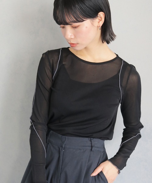 cheriella（シェリエラ）の「【cheriella】WEB限定ラインメロートップス WEB LIMITED LINE MERROW TOPS（Tシャツ/カットソー・レディース・ブラック/チャコールグレー/グレー/オフホワイト・M）」の21枚目の写真