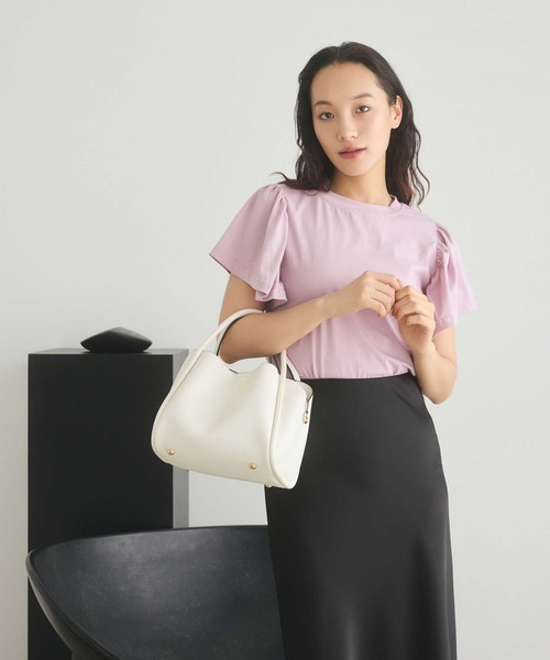 Edit Sheen（エディットシーン）の「パイピングダブルハンドルバッグ（ハンドバッグ・レディース・ベージュ/ホワイト/ピンク/ブルー/ブラック・FREE）」の6枚目の写真