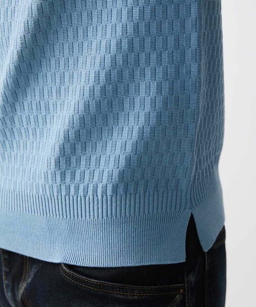 MICHEL KLEIN HOMME (ミッシェルクランオム)の「矢羽クルーネックニットカットソー(ニット/セーター・メンズ・ホワイト/ライトブルー/ブラック/ネイビー/ピンク・MEDIUM/LARGE/X-LARGE)」の21枚目の写真