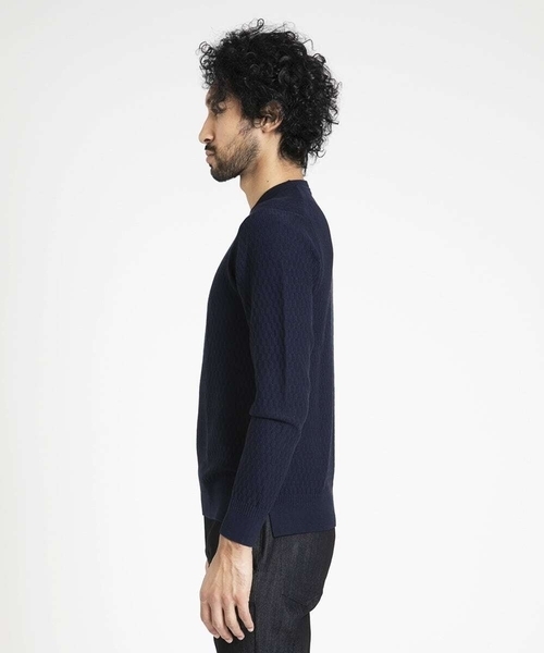 MICHEL KLEIN HOMME (ミッシェルクランオム)の「矢羽クルーネックニットカットソー(ニット/セーター・メンズ・ホワイト/ライトブルー/ブラック/ネイビー/ピンク・MEDIUM/LARGE/X-LARGE)」の17枚目の写真