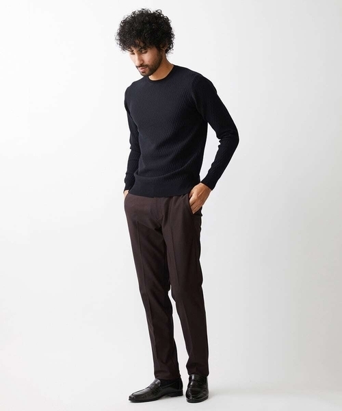MICHEL KLEIN HOMME (ミッシェルクランオム)の「矢羽クルーネックニットカットソー(ニット/セーター・メンズ・ホワイト/ライトブルー/ブラック/ネイビー/ピンク・MEDIUM/LARGE/X-LARGE)」の8枚目の写真