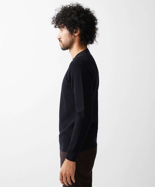 MICHEL KLEIN HOMME (ミッシェルクランオム)の「矢羽クルーネックニットカットソー(ニット/セーター・メンズ・ホワイト/ライトブルー/ブラック/ネイビー/ピンク・MEDIUM/LARGE/X-LARGE)」の16枚目の写真