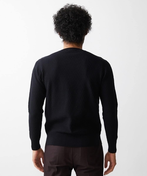 MICHEL KLEIN HOMME (ミッシェルクランオム)の「矢羽クルーネックニットカットソー(ニット/セーター・メンズ・ホワイト/ライトブルー/ブラック/ネイビー/ピンク・MEDIUM/LARGE/X-LARGE)」の12枚目の写真