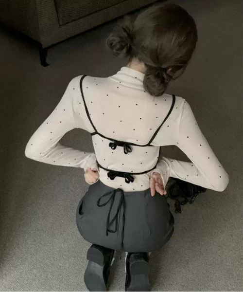 Chick(チック)の「Ribbon Camisole Dress / リボンキャミワンピース(ワンピース・レディース・グレー/チェック・S/M)」の9枚目の写真