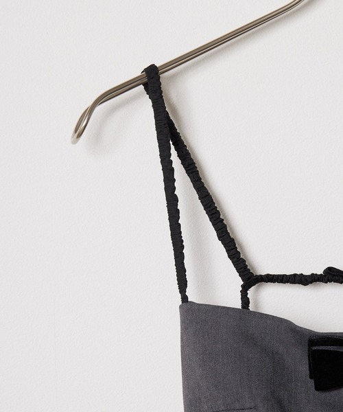 Chick(チック)の「Ribbon Camisole Dress / リボンキャミワンピース(ワンピース・レディース・グレー/チェック・S/M)」の3枚目の写真