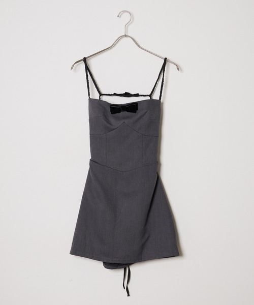 Chick(チック)の「Ribbon Camisole Dress / リボンキャミワンピース(ワンピース・レディース・グレー/チェック・S/M)」の8枚目の写真