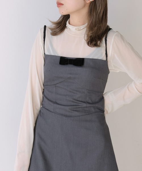 Chick(チック)の「Ribbon Camisole Dress / リボンキャミワンピース(ワンピース・レディース・グレー/チェック・S/M)」の10枚目の写真
