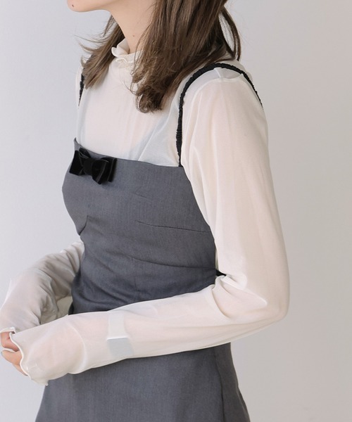 Chick(チック)の「Ribbon Camisole Dress / リボンキャミワンピース(ワンピース・レディース・グレー/チェック・S/M)」の11枚目の写真