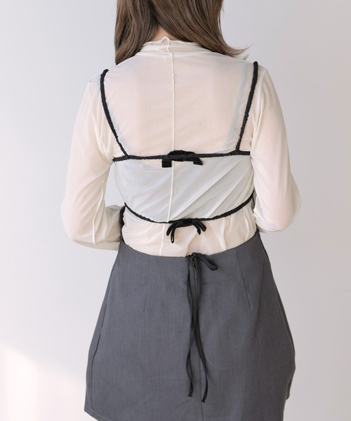 Chick(チック)の「Ribbon Camisole Dress / リボンキャミワンピース(ワンピース・レディース・グレー/チェック・S/M)」の12枚目の写真