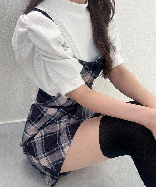 Chick(チック)の「Ribbon Camisole Dress / リボンキャミワンピース(ワンピース・レディース・グレー/チェック・S/M)」の20枚目の写真