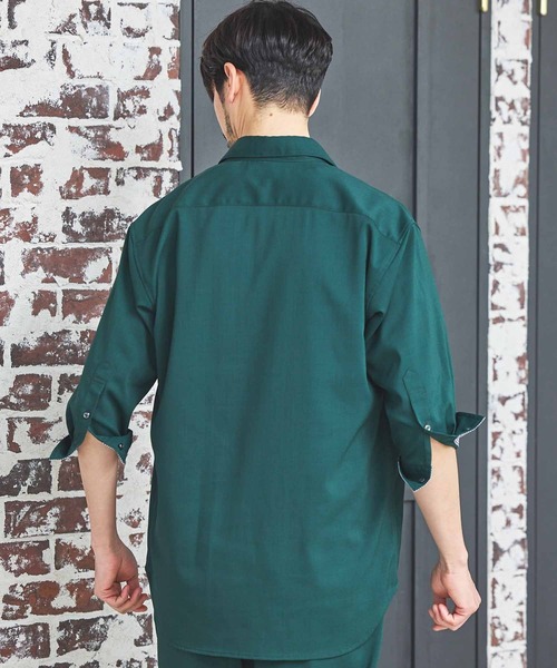 UNION STATION（ユニオンステーション）の「【限定展開商品】 Air Light/エアライト リラックスフィット レギュラーカラー 7分袖シャツ（シャツ/ブラウス・メンズ・ブルー/ライトブルー/ブラウン/グリーン/ネイビー/ベージュ・LL/L/M/S）」の17枚目の写真