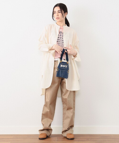ビームスボーイ BEAMS BOY ボタンダウン ストライプ シャツワンピース 