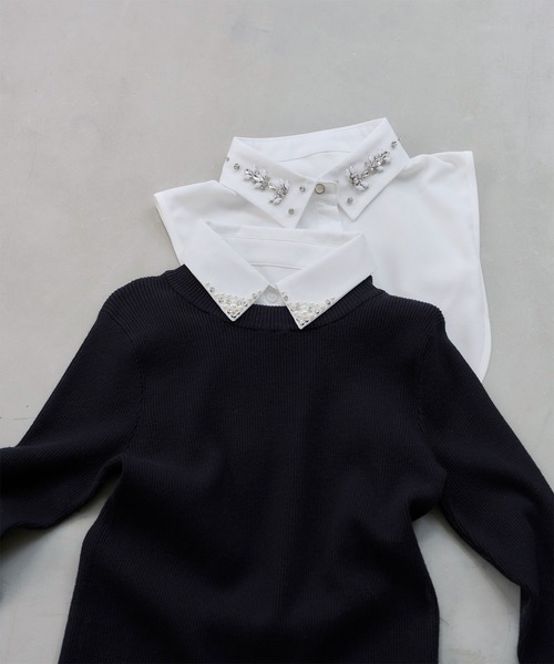 titivate（ティティベイト）の「ビジューデザインつけ襟（付け襟・レディース・ホワイト系その他2/ホワイト系その他・FREE）」の2枚目の写真