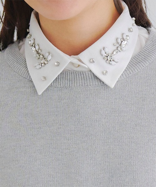 titivate（ティティベイト）の「ビジューデザインつけ襟（付け襟・レディース・ホワイト系その他2/ホワイト系その他・FREE）」の10枚目の写真