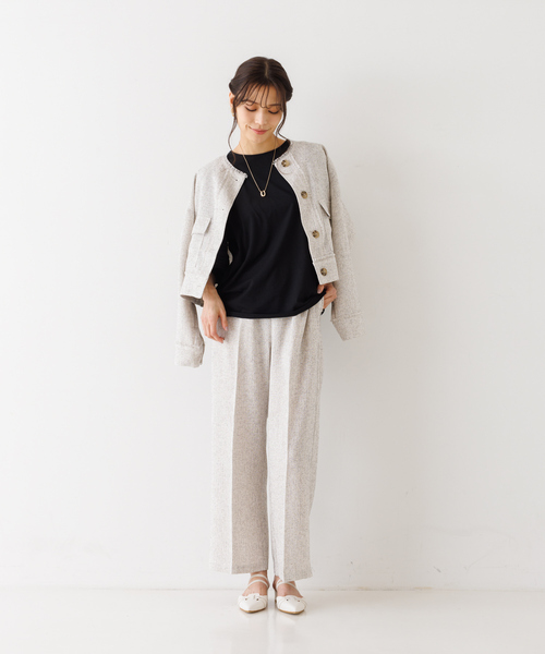 abahouse mavie(アバハウスマヴィ)の「袖シアーシャーリングプルオーバー(Tシャツ/カットソー・レディース・ブラック/ホワイト・フリー)」の19枚目の写真