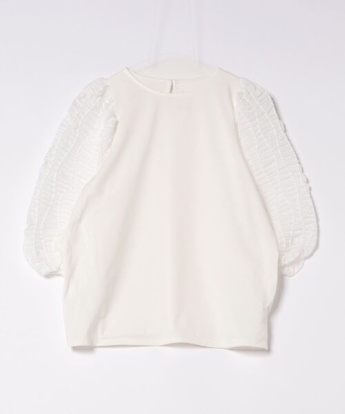 abahouse mavie(アバハウスマヴィ)の「袖シアーシャーリングプルオーバー(Tシャツ/カットソー・レディース・ブラック/ホワイト・フリー)」の12枚目の写真