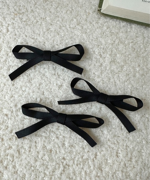 apres jour mignon（アプレジュールミニョン）の「【apresjour mignon×ARIAZ】３SETリボンピン（バレッタ/ヘアクリップ・レディース・ブラック・ONESIZE）」の2枚目の写真