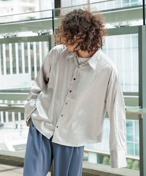 HARE(ハレ)の「DABOルーズIROKEシャツ(HARE)(シャツ/ブラウス・メンズ・ブルー/グレー/ブラック・FREE)」の12枚目の写真