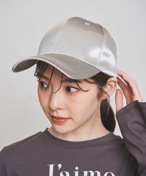 31 Sons de mode（トランテアン　ソン　ドゥ　モード）の「サテンキャップ（キャップ・レディース・ピンク/シルバー/ブラック・フリー）」の3枚目の写真