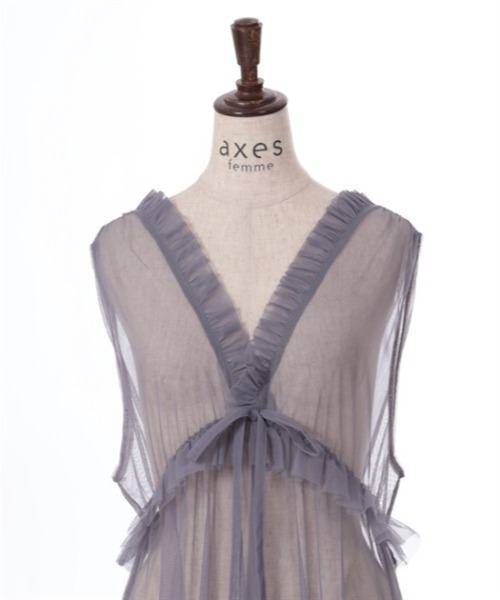 axes femme(アクシーズファム)の「レイヤード用チュールワンピース(ワンピース・レディース・グレー/ブラック/キナリ・FREE)」の18枚目の写真